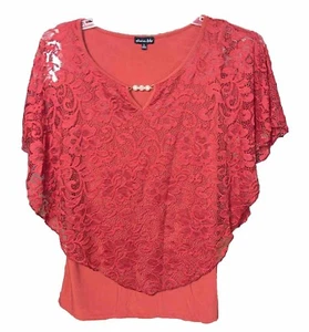 Top de encaje Olivia azul rojo, borgoña, granate talla L - Imagen 1 de 6