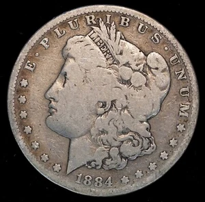 1884 S $1 US Morgan Silver Dollar Coin (D3791) - Picture 1 of 2