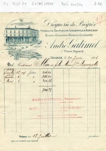Dépt 31 - Toulouse 1 Place Bayard - Belle Entête Droguerie du Progrès de 1906 - Picture 1 of 1