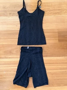 NEW Womens Berlei Black 2 Piece Singlet & Tights Slip Set Size14 - Picture 1 of 9