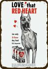 1950 RED HEART DOG FOOD & GREAT DANE Puppy Dog Vintage Look DECORATIVE METAL SIG