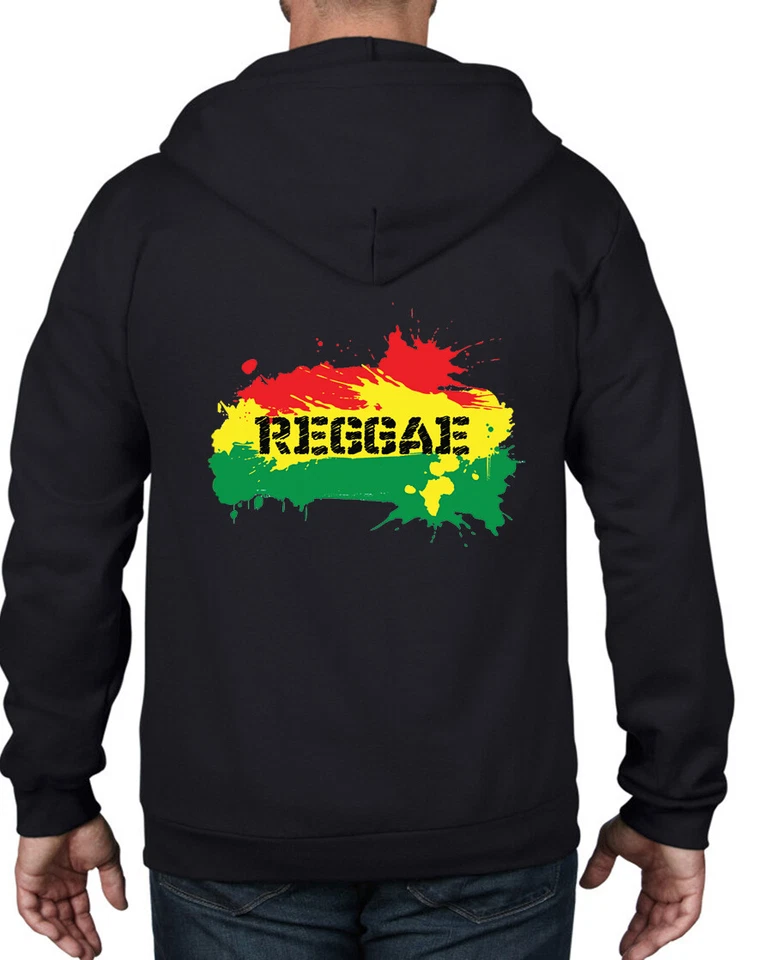 Reggae Splash Zip Hoodie - Rasta Rastafari Bob Marley T-Shirt - Bild 1 von 1