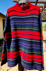 Maglione RALPH LAUREN 100% lana di agnello pullover maglione a righe 1X FUNZIONA PICCOLO! Adatto per L-XL - Foto 1 di 5