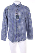 BASEFIELD contrast-cuff shirt M cobalt blue white NEW