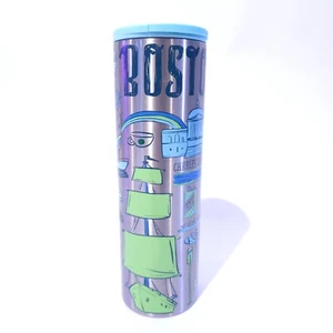 STARBUCKS BEEN THERE BOSTON STAINLESS STEEL 16 OZ SLIM COFFEE TUMBLER TRAVEL MUG - Picture 1 of 13