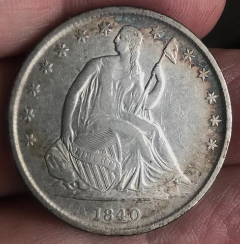 1840-o Seated Liberty Half Dollar , reverse die crack, scarce Cover