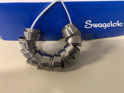 Stainless Steel 1/2" Swagelok Ferrules, 10 Count, New-Opened Box - Image 1 of 2