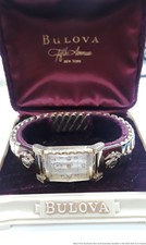 Vintage 1949 Bulova Mens Fancy Diamond Dial USMC Marines  Watch Original Box	