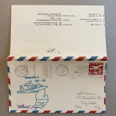 Kalamazoo Michigan 1965 inauguración AM 88 CUBIERTA EN CACHÉ FIRMADA POR PILOTO Foto 1 de 3