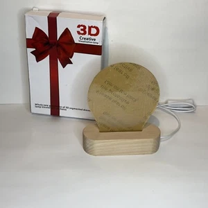 3D Creative Visualization Light Lamp Christmas Deer On Wooden Stand Usb New - Imagen 1 de 18