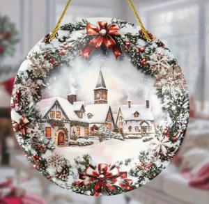 SUNCATCHER - Vibrante escena de nieve navideña acrílica - Perfecto para decoración de temporada - Imagen 1 de 6