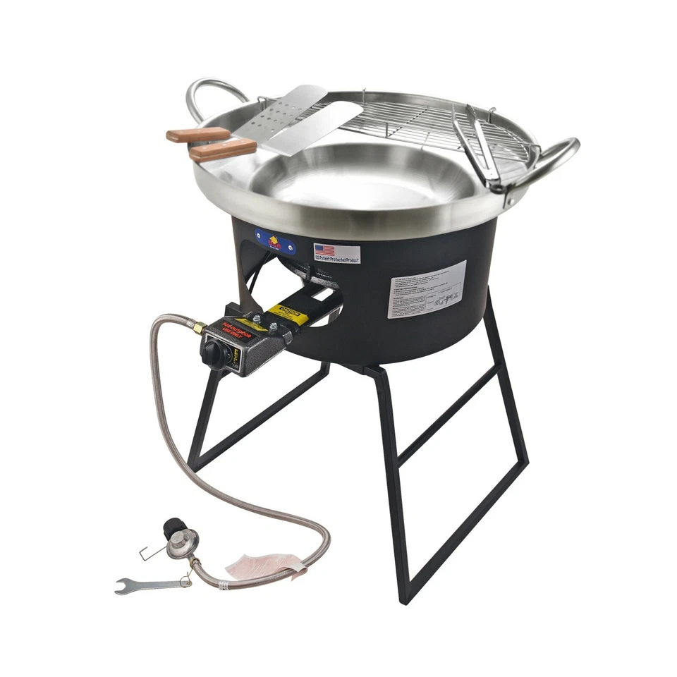 ARC Propane Burner Camping Gas Stove W/ 23" Comal Set Tortillas Outdoor Cooker