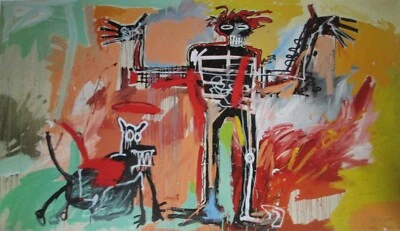 Jean-Michel Basquiat Brant Exhibition Poster "Boy and Dog in a Johnnypump" - Image 1 of 4