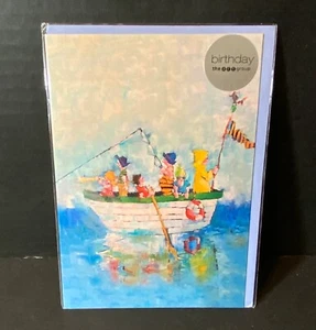 2010 The Art Group Birthday Card UNUSED Artist Angela Morgan Kids Fishing Boat - Picture 1 of 3