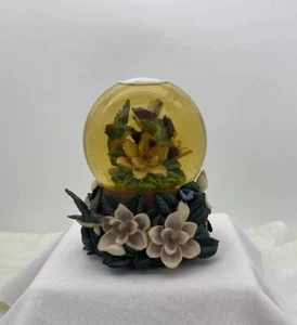 Cadona Hummingbird Flowers Glitter Snow Globe Music Box Waltz Of The Flowers - Picture 1 of 8
