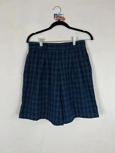 Vintage Y2K IZOD Club chino shorts W28 small size 8 navy checkered - Picture 1 of 9