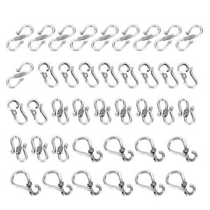  40 Pcs Clasps Findings for Jewelry Tibetan Silver Alloy Buckle Link Carabiner