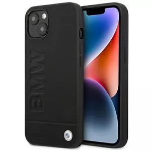 Étui pour Téléphone Portable Coque IPHONE 14 Plus BMW Logo Cuir Véritable Noir - Photo 1 sur 7