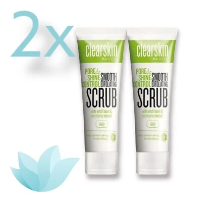 Lot(2) Avon Clearskin Pore&Shine Control Smooth Exfoliating Face Scrub 2.5 fl.oz - Image 1 of 4