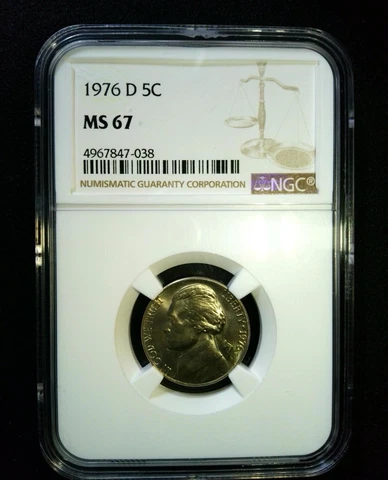 1976-D 5C Jefferson Nickel MS67 NGC Certified Graded "RARE" hard to find Cover