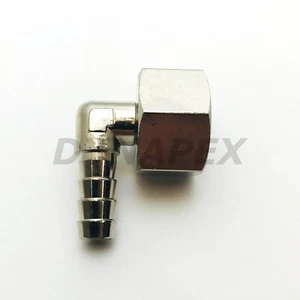 1/4" 6mm Barba x 1/4 Hembra Latón NPT 90° Codo Giratorio 360 Ajuste JN - Imagen 1 de 2