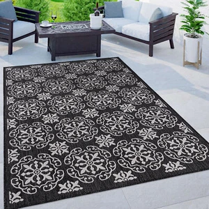 Rugshop Indoor Outdoor Rug Transitional Geometric Textured Outdoor Patio Rug 5x7 - Picture 1 of 11