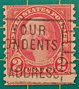 US post stamp 1923,ERROR of perforation,Sc A157,2c,Coil fm imperforated stamp - Picture 1 of 7