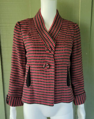 Cárdigan chaqueta punto rojo negro ETCETERA 2 Foto 1 de 3