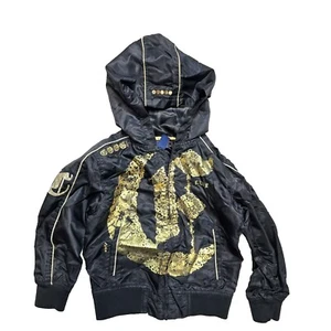 Coogi Full Zip Black/Gold Jacket Kids  SZ 4 T Pocket Hoodie  - Picture 1 of 3