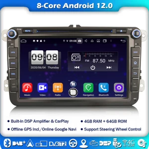 8-Core Autoradio Android 12.0 DVD for VW PASSAT GOLF 5/6 TOURAN JETTA EOS OPS 8" - Foto 1 di 15