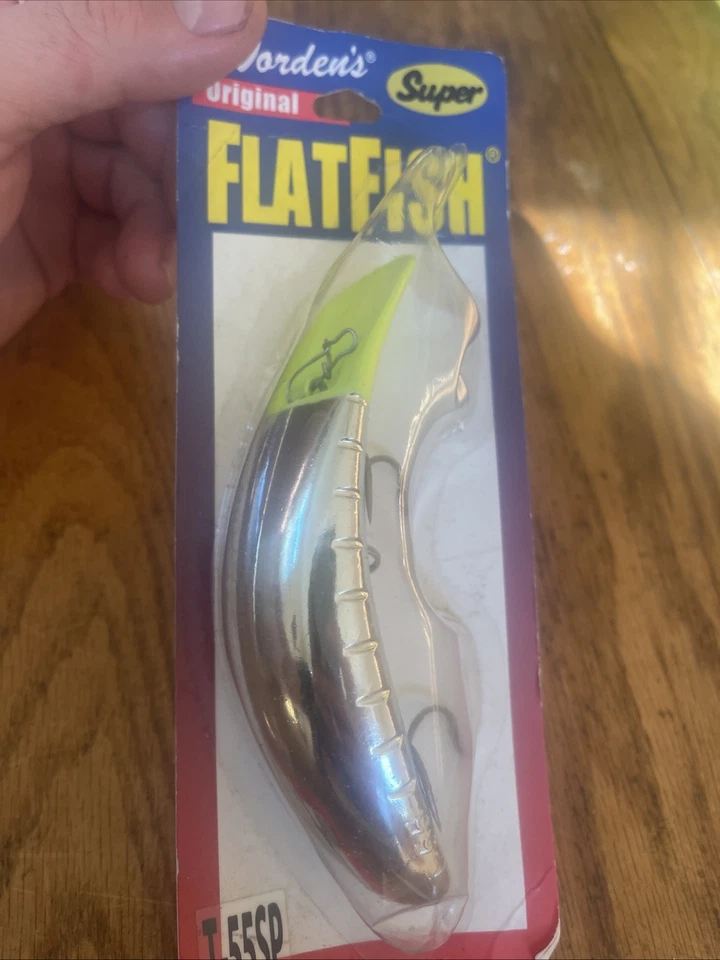 Vintage Wordens T-55SP Flatfish. New Old Stock. MSCH Chrome Chartreuse - Image 1 of 4