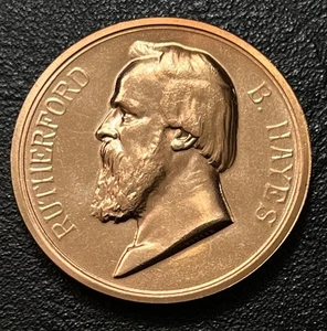 President Rutherford B. Hayes 1877 Inaugurated President USA Medaille Medaille - Bild 1 von 10