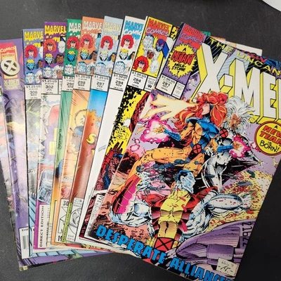 Uncanny X-Men 281, 284, 294, 297-299, 302, 306, 324, 333 Lot 10 Marvel 1991 VG - Image 1 of 4
