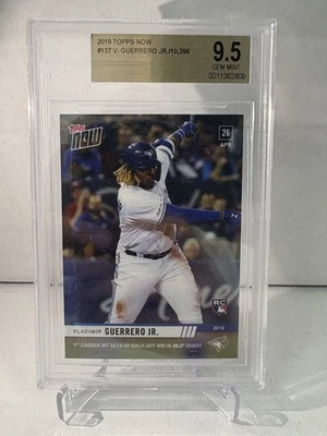 2019 Topps Now #137 Vladimir Guerrero Jr. Blue Jays RC Beckett 9.5 GEM MINT - Image 1 of 2