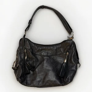 Black Flux Ledertasche Handtasche große Splitterringe braun innen Reißverschlüsse - Bild 1 von 10