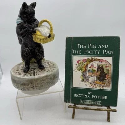 The Pie & The Patty Pan 1933 Beatrix Potter HB & 1980 Schmid Dutchess Music Box Foto 1 de 4