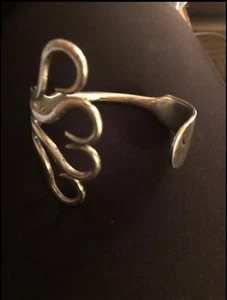 Antique 1880-1882 Rogers & Brittin Silver Metal 12 OZ Large Fork Bracelet - Picture 1 of 4