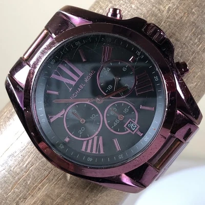 Michael Kors Bradshaw Women MK6398 Chronograph Purple Bracelet Quartz 39mm Watch - Image 1 of 4