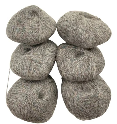 6-Mohair Yarn Balls Light Gray & Pink Blue Shimmer Sparkle 50 Grams Each 5oz - Image 1 of 2