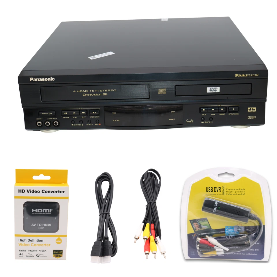Panasonic VCR DVD Combo | Convertir VHS a Captura USB Digital | Adaptador AV-HDMI Foto 1 de 4