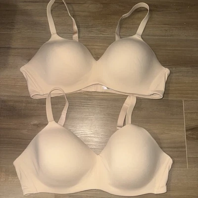 Lot 2 Warners Bra 40B Wireless Neutral Full Coverage  Ivory - Image 1 of 4