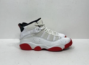 Nike Air Jordan 6 Rings Youth Shoes 2Y 323432 160 White University Red Black - Picture 1 of 8