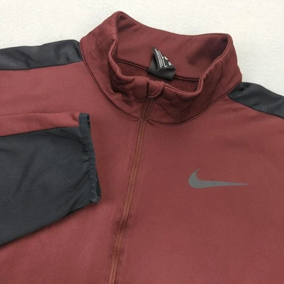 Nike Dri-FIT Jacket Mens Large Burgundy Black Full Zip Standard Fit Athletic - Image 1 of 4