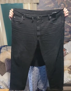 Wrangler Rugged Wear 100% Cotton Men's Straight Leg Black Denim Jeans, 46"x30" - Picture 1 of 4