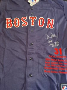 Dave Roberts Signed Boston Blue Jersey W/Insc & Stats Majestic Genuine PSA/DNA - Picture 1 of 11