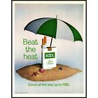 1970 cigarettes Kool vintage imprimé publicité parapluie plage sable étoile de mer coquillages