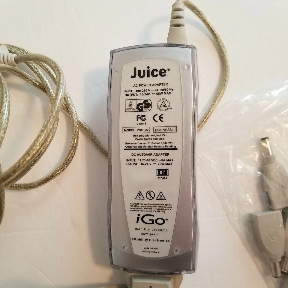iGO Juice PS0055 AC Universal Power Adapter Set 70watt, 12volt plug - Image 1 of 2