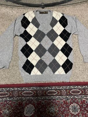 LYLE & SCOTT мужской джемпер, размер 40 большой ARGYLL, вязаный чисто ягненка шерсти - Изображение 1 из 4