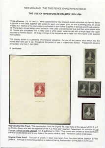 Nuova Zelanda 1855-73 Chalon due pence prove su una pagina SCARCE - Foto 1 di 3