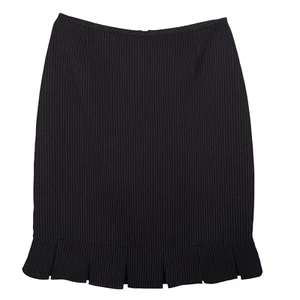 Tahari Levine Nordstrom Skirt Size 2Petite Pinstriped Black Pleated Hem Career - Picture 1 of 6
